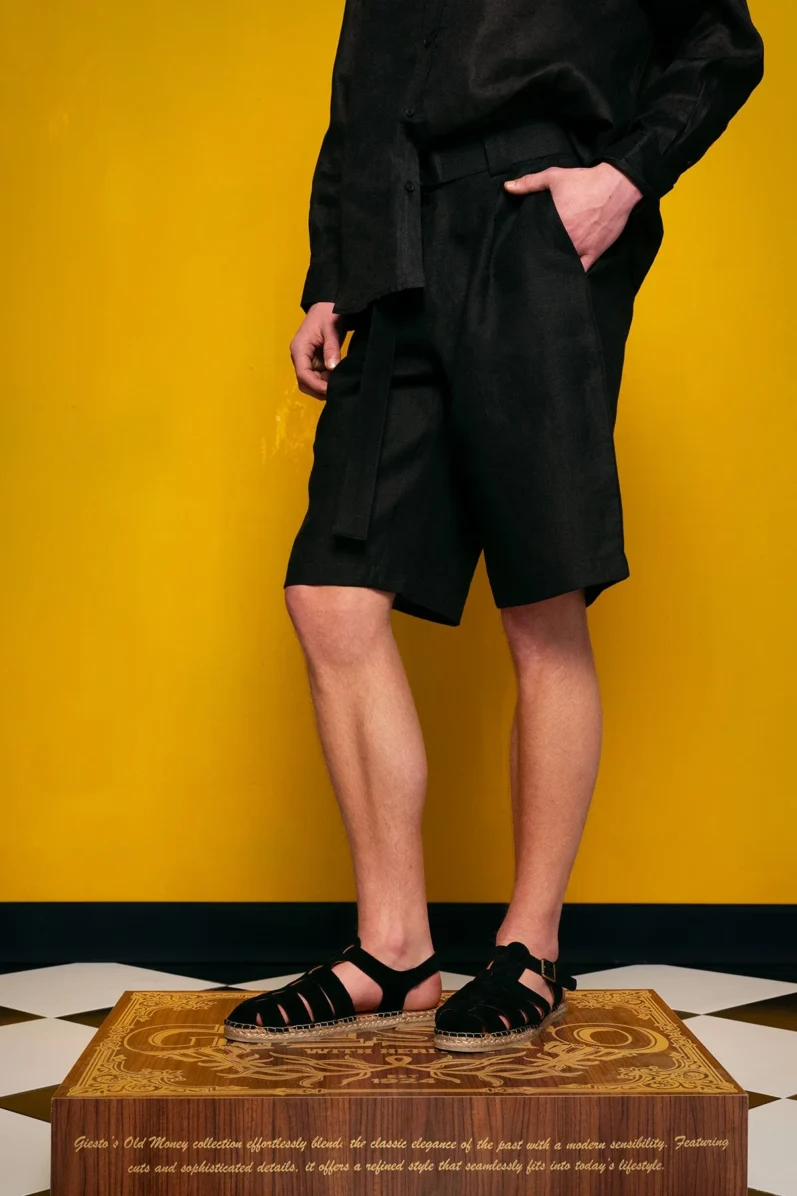 % linen black shorts - Image 2
