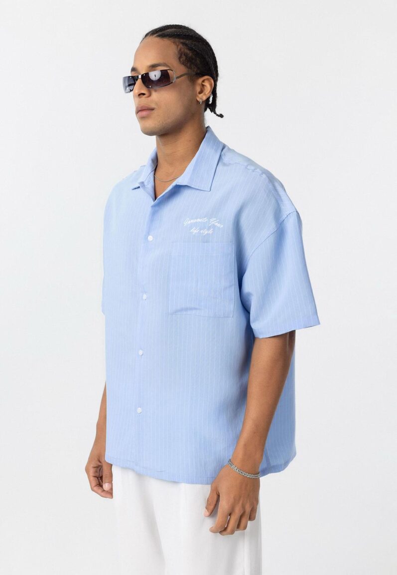 Striped Light Blue Shirt - Image 3
