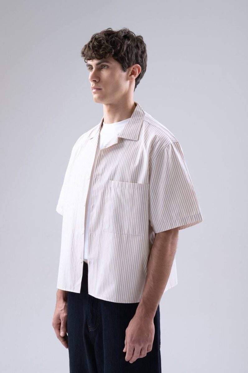 Striped Light Brown Shirt - Image 2