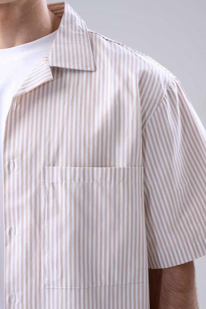 Striped Light Brown Shirt - Image 4