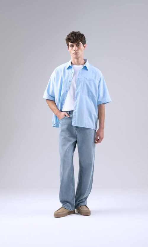 Embroidery Blue Shirt
